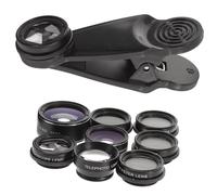 Gadpiparty 10-In-1 Mobile Phone Camera Lens Kit with Fisheye, Wide Angle, and Macro Lenses Compatible for Most Smartphones, Black, Professional Photo Accessories for Travel and Outdoor