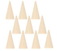 Gadpiparty 10-Pack Unfinished Blank Wooden Cone Shapes - DIY Craft Accessories for Painting, Jewelry Organizing & Display, Home Decor & Creative Projects