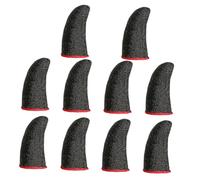 Gadpiparty 10 Pcs Anti-sweat Finger Cots for Gaming Breathable Touchscreen Finger Sleeves with Four-way Elastic Fit Lightweight Comfortable Game Props Black with
