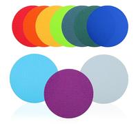 Gadpiparty 10 Pcs Carpet Markers Circle Floor Markers with Secure Hold Hook-and-loop Closure Assorted Color for Group Activities Organizing Students