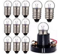 Gadpiparty 10 Pcs E10 Small Light Bulbs 2.5V 0.3A Mini Electric Bulb Set for Student Physics Experiments and DIY Science Lighting Accessories