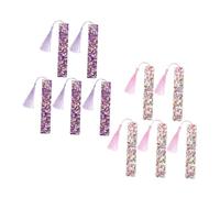 Gadpiparty 10 Pcs Glitter Acrylic Bookmarks with Tassels Stylish Reading List Book Marks for Women Compact Pink and Purple Graduation Party