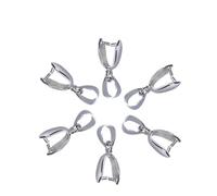 Gadpiparty 100 Pcs Metal Pinch Clip Bails Pendant Connectors Silver Brass DIY Jewelry Making Accessories Rust for Crafting Unique Designs