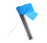 Gadpiparty 100pcs Blue Irrigation Flags with Wire Poles Safety Marking Flags for Construction Sites Lawn Garden Utility Location Traffic Signal Survey and Boundary Identification