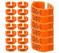 Gadpiparty 100pcs Chicken Leg Rings with Engraved Numbers Bright Orange Poultry Identification Bands for Breeding and Farm Management Easy to Install Plastic Foot Tags for Chickens Ducks