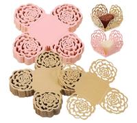 Gadpiparty 100Pcs Chocolate Truffle Wrappers Rose Lace Mini Cupcake Liners Disposable Paper Candy Wrappers for Wedding Birthday Christmas Party Baby Shower Baking Decoration Pink Gold