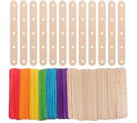 Gadpiparty 100pcs Colored Ice Pop Sticks Wood Craft Sticks Non-Waxed Environmental-Friendly Assorted Color for Group Activities and Rainy Day Projects