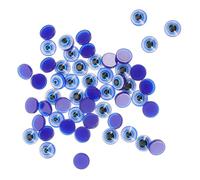 Gadpiparty 100pcs Devil's Eye Patch Evil Eye Beads for Bracelets Crafting Photo Scrapbook Mini Jewel Small Flat Back Crafts Tiny Flat Beads Bulk Hand Blue
