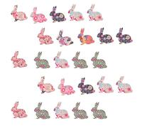 Gadpiparty 100pcs Easter Style Wooden Rabbit Buttons Two Holes Mixed Color 3.2x3.1cm DIY Sewing Craft Fasteners for Scrapbooking and Handmade Decorations Random Color