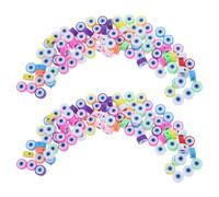 Gadpiparty 100pcs Flat Round Polymer Clay Beads with Evil Eye Pattern for DIY Jewelry Making, Creative Crafting Accessories Suitable for Bracelets and Necklaces Style