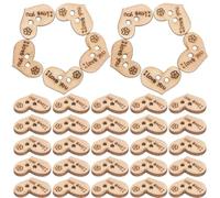 Gadpiparty 100pcs Heart Shape Wooden Buttons for Sewing and Crafting, Beige Colour, Easy to Carry and Store, for Decoration on Shirts, Hats, Suits, Sweaters and DIY Projects