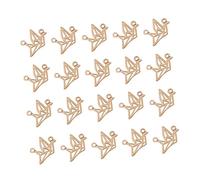 Gadpiparty 100pcs Hollow-out Alloy Paper Crane Pendants for DIY Crafts Vintage Key Ring Accessories for Jewelry Making Decorations for Home and Festivals