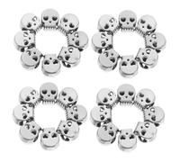 Gadpiparty 100pcs Large Skull Head Charms Silver Skeleton Beads for DIY Bracelets Necklaces Earrings Keychains Compatible with Wide Cords Gothic Style Jewelry Making Craft Supplies