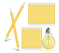 Gadpiparty 100pcs LED Filament 38mm - Warm White 2700K Hard LED Bulb Parts - 3V 120mA Replacement Accessories for Retro Edison Lamps, DIY Lighting & Vintage Fixtures