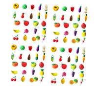 Gadpiparty 100pcs Mini Cartoon Food Erasers for Students Non Toxic Small Novelty Erasers with Adorable Fruit Vegetable Shapes Lightweight Stationery for School Party Favors Homework Rewards
