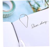 Gadpiparty 100Pcs Mini Metal Paper Clips Teardrop Design Decorative Office Clips for Organizing Documents Bills Letters and Reports Steel File Paperclips for School and Home Use