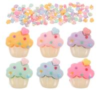 Gadpiparty 100pcs Mini Resin Cupcake Charms for DIY Hair Clips and Crafts, Cute Flatback Cartoon Ornaments, Easy to Use and Sweat-resistant Accessories for Headwear and Keychains