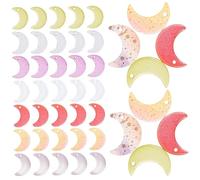 Gadpiparty 100pcs Multi Color Moon Crescent Crystal Glass Charms for Jewelry Making DIY Pendant Beads with Hanging for Bracelets Necklaces Craft Decorations