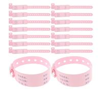 Gadpiparty 100pcs Newborn Identification Wristbands Pink PVC Medical Id Bands Adjustable Hospital Wristbands with Snap Closure for Patient Identification