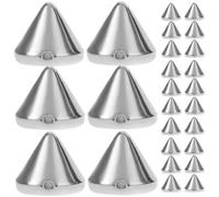 Gadpiparty 100pcs Silver Cone Rivet Studs DIY Garments Accessories for Bags and Jackets with CCB Material, Punk Style Decoration for DIY Projects