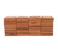 Gadpiparty 100pcs Square Wood Cutouts Unfinished Wooden Craft Shapes Smooth Surface Carved Onlay Applique for DIY Painting Furniture Corner Decor Home Projects