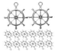 Gadpiparty 100pcs Vintage Alloy Anchor and Ship Wheel Pendants Double Sided Nautical Charms for DIY Jewelry Making Bracelets Necklaces Crafting Accessories