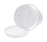 Gadpiparty 10l White Plastic round Bucket Multipurpose Large Capacity Household Sealed Food Storage Bucket with Handle for Fishing and Water Use