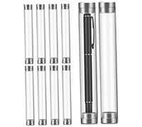 Gadpiparty 10pcs Acrylic Single Pen Cases Empty Pen Storage Cases Cylinder Tube Display for Office Use
