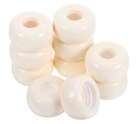 Gadpiparty 10pcs Aromatherapy Essential Oil Bottle Caps Hole, 28mm Thickened Beige Flat Oval Wooden-Effect Diffuser Lids, Glass Dropper Cap Replacement for Air Freshener Bottles
