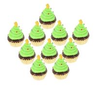 Gadpiparty 10pcs Artificial Cupcake Models Resin Fake Dessert Display Props for Christmas Tree Decoration Home Kitchen Party Photography Staging