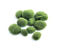 Gadpiparty 10Pcs Artificial Moss Decorative Imitation Rocks Flocking Cover Stones for Bonsai Fairy Gardens Terrariums Indoor Woodland Theme and Vivid Green Balls