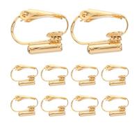 Gadpiparty 10pcs Clip-on Earring Converters Easy-to-Open Transform Stud and Pierced Earrings to Clip-on Findings for Women and Men Golden