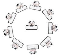 Gadpiparty 10pcs Cute Animal Embroidered Iron-on Name Tags for Clothes Backpack Hats DIY Sewing Labels with Adhesive Backing, Small Decorative Cow Pattern Labels for School and Craft Use