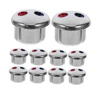 Gadpiparty 10pcs Faucet Handle Markers Hot Cold Water Temperature Indicator Buttons Color Coded Decorative Caps for Kitchen Bathroom Faucets Easy Installation Burn Prevention Labels