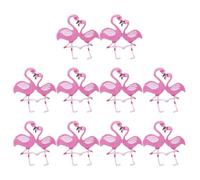 Gadpiparty 10pcs Flamingo Embroidered Patches for Clothes and Hats Sew-on Iron-on Applique Decoration, Cloth Material Charming Pink Design, for Craft and Clothing Repair
