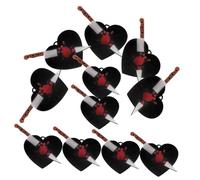 Gadpiparty 10pcs Halloween Acrylic DIY Jewelry Charms Pendants for Bracelet Necklace Making Craft Supplies with Heart Broken Knife Design