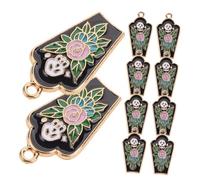 Gadpiparty 10Pcs Halloween Tombstone Charms Pendants DIY Jewelry Making Accessories for Earrings Necklaces Bracelets Durable Alloy Halloween Themed Pendants