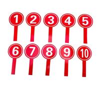 Gadpiparty 10pcs Handheld Number Score Paddles 9.5x19cm Single-side Practical Scoring Boards for Cheerleading Events and Sports Games