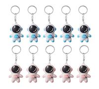 Gadpiparty 10pcs Lovely Astronaut Keychain Pendants Space Themed Bag Ornaments Assorted Color for Birthday Party Decorations