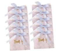 Gadpiparty 10Pcs Marble Print Handheld Paper Bags with Blue Ribbon Portable Bags for Festivals and Craft Markets Sturdy Design for Easy Carrying and Support