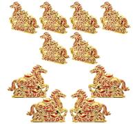 Gadpiparty 10pcs Mini Lucky Horse Pendants for Crafts, Chinese Zodiac Charms, Small Animal Decorations for Lunar New Year DIY Bracelets and Traditional Year of the Horse Party Favors