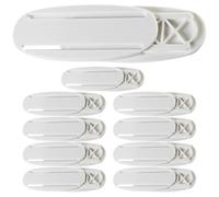 Gadpiparty 10pcs Oval Socket Holder Power Strip Wall Mount Organizer with Adhesive Backing for Wall-mounted Storage and Cable Management in Homes and Mirrors, White Plastic Pp Material