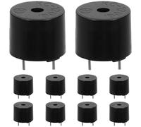Gadpiparty 10pcs Passive Piezo Electric Tone Buzzer 5v 42ohm Overload Protection and Quick Response Abs Material for Electronic Products, Suitable for Computers and Timers