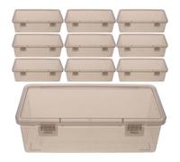 Gadpiparty 10pcs Plastic Cash Keeper Box with Lid Rectangular Light Grey Currency Organizer Tray for Organizing Coins and Checks, Fits inside Drawers, for Busy Desktop Settings