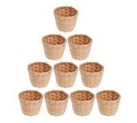 Gadpiparty 10Pcs Portable Storage Baskets Fruit Arrangement Baskets 15X10X8Cm Wood Woven Design Lightweight Natural Desktop Decor for Office and Bedroom