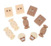 Gadpiparty 10pcs Resin Candy Charm Flatback Resin Charm Miniature Nail Solid Smooth Craftsmanship Assorted Color Stylish Simple Yet Key Ring Accessory for Clothing and Scrapbook