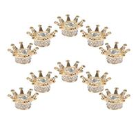 Gadpiparty 10pcs Rhinestone Crown Beads for Jewelry Making, DIY Crystal Bracelet Beads with Alloy Material, Delicate Appearance and Pretty Shape Design, for Hair Accessories Or