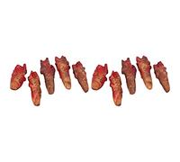 Gadpiparty 10pcs Severed Finger Realistic Bloody Fake Fingers, Scary Bloody Severed Off Fingers Chop Halloween Party Decorations Prop (Dark Red)