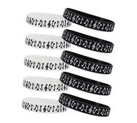 Gadpiparty 10pcs Silicone Wristbands for Music Festivals Decorative Electric Note Bracelets Black White Party Wristbands for Events and Celebrations