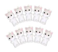 Gadpiparty 10pcs Small Cat Pendant Charms Flocking Cat Keychain Jewelry Making Accessories for DIY Crafts for Bracelets Necklaces and Giving